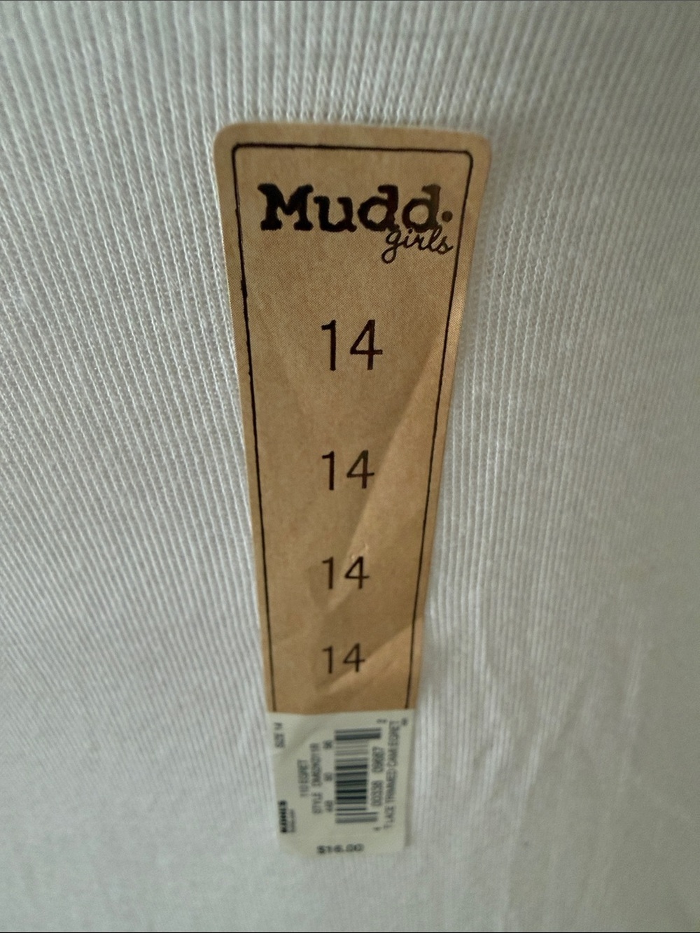 MUDD Girl’s Cream Lace-Trim Camisole Tank Top, Size 14 - Picture 3 of 8